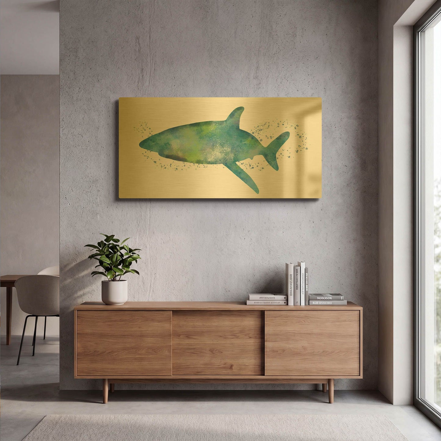 'LW3888' By Linda Woods Gold Metal Wall Art