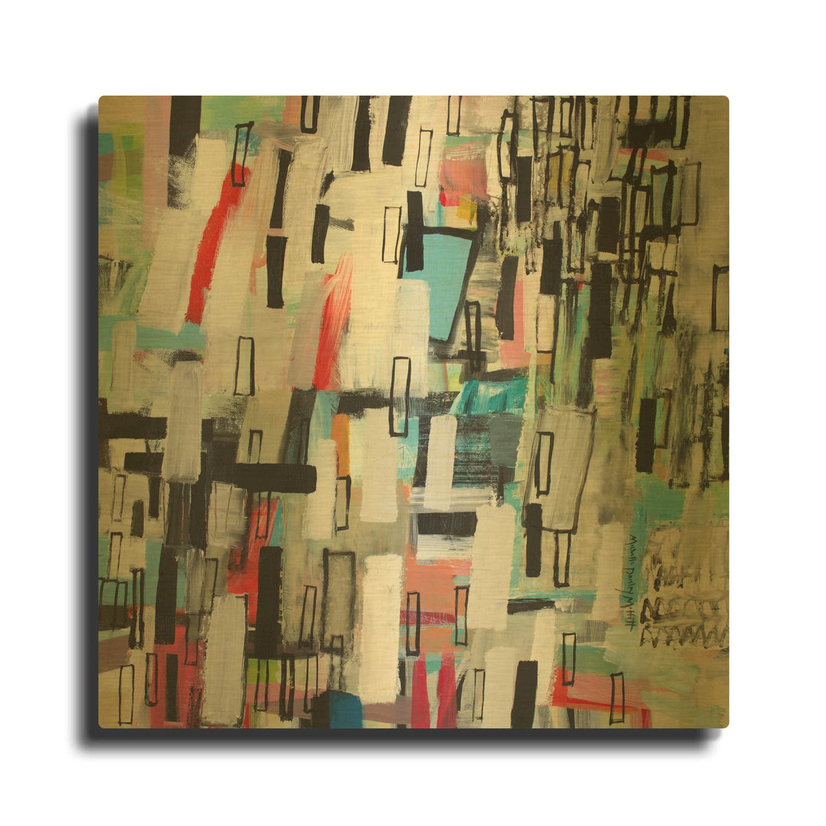 'Rainfall' By Michelle Daisley Moffitt Gold Metal Wall Art