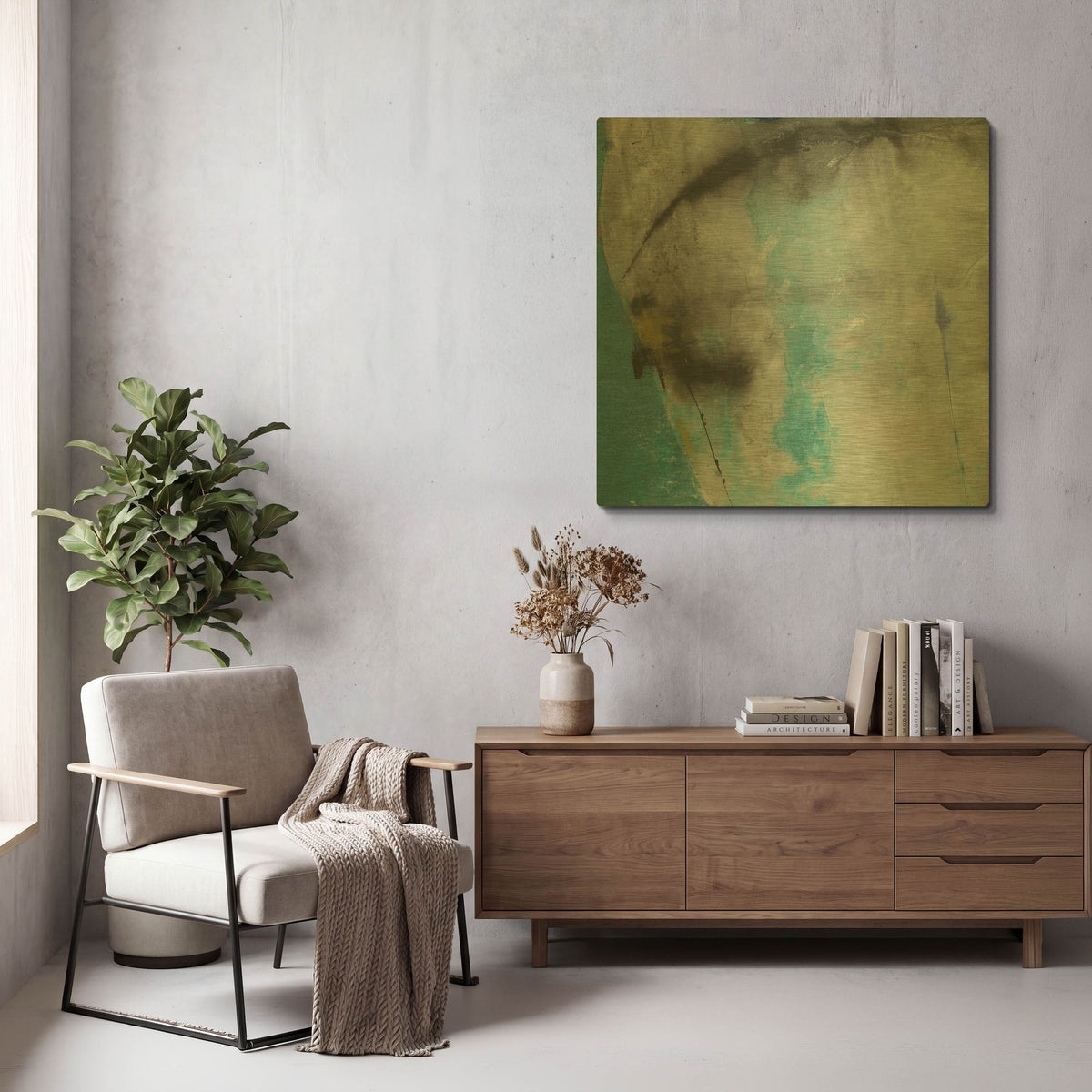 'Into The Surf One' By Michelle Oppenheimer Gold Metal Wall Art