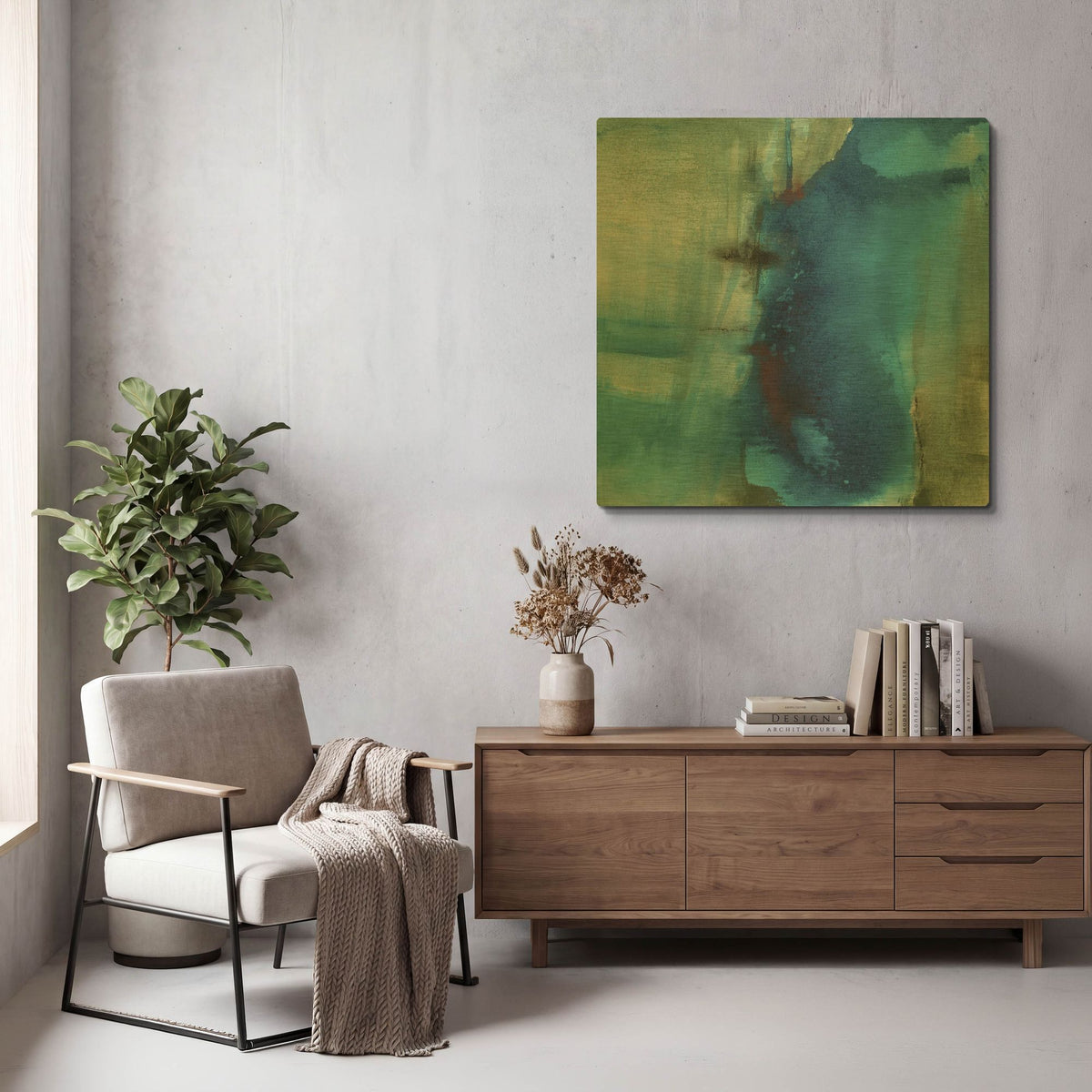 'Another World I' By Michelle Oppenheimer Gold Metal Wall Art