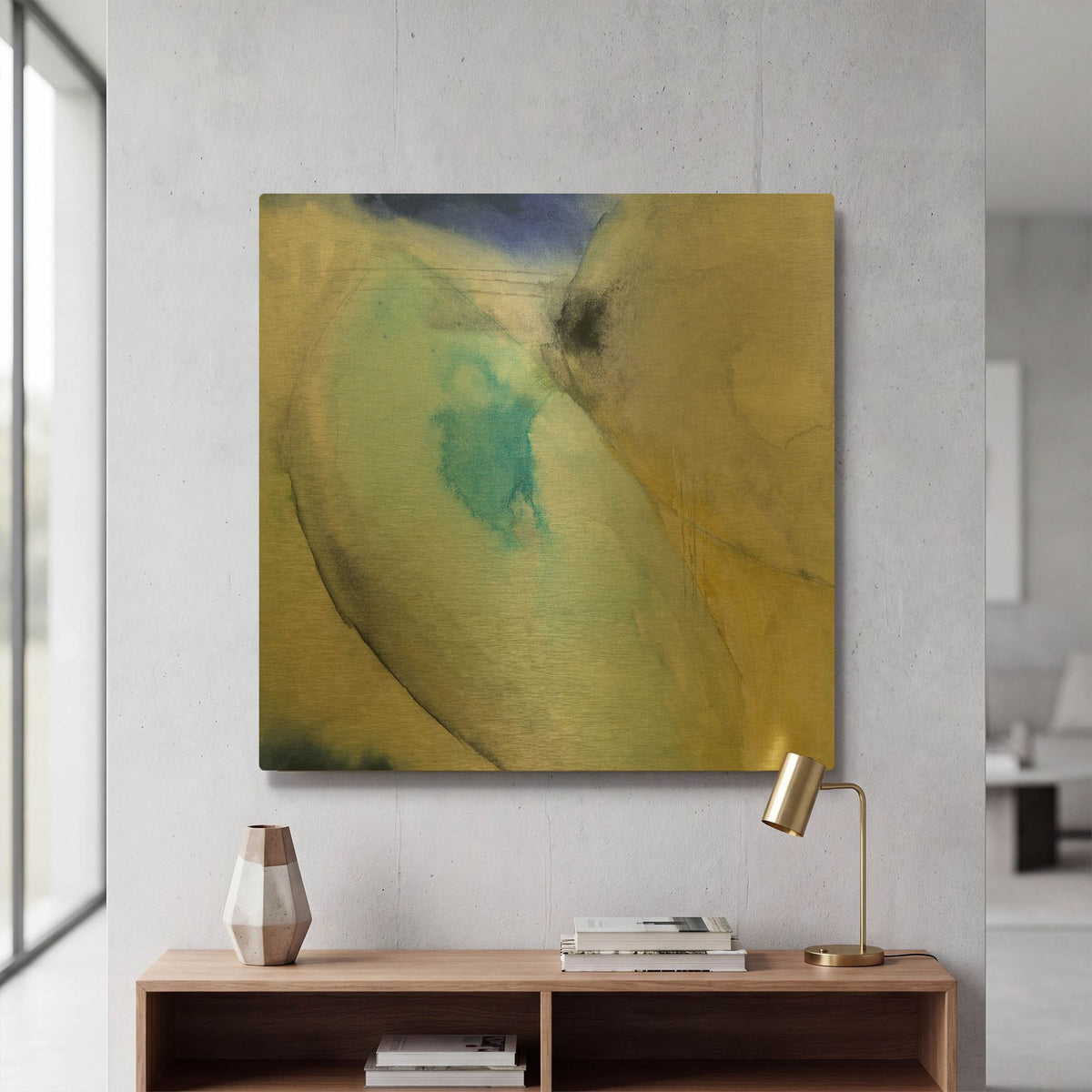 'Of The Brighter Cold Moon' By Michelle Oppenheimer Gold Metal Wall Art