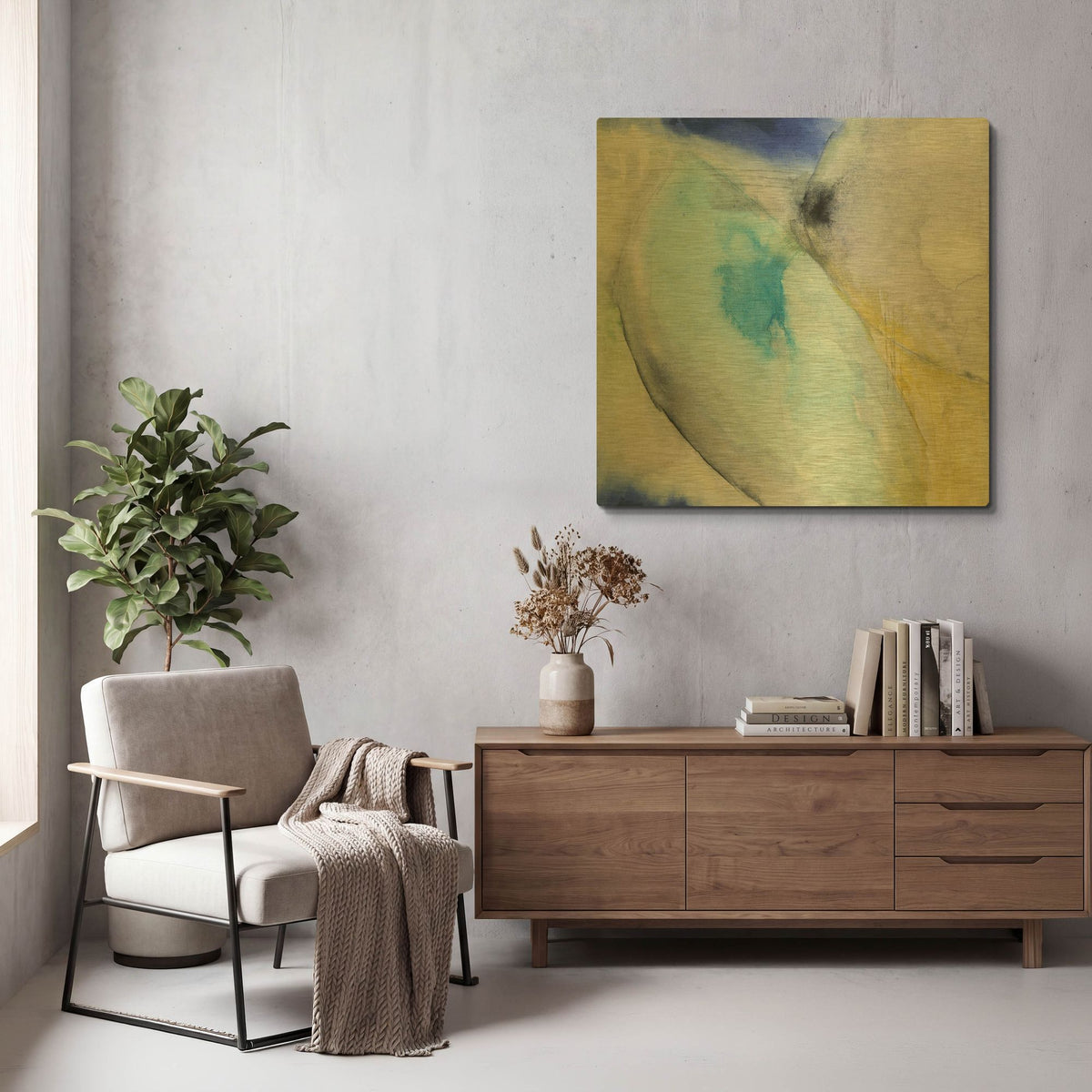 'Of The Brighter Cold Moon' By Michelle Oppenheimer Gold Metal Wall Art