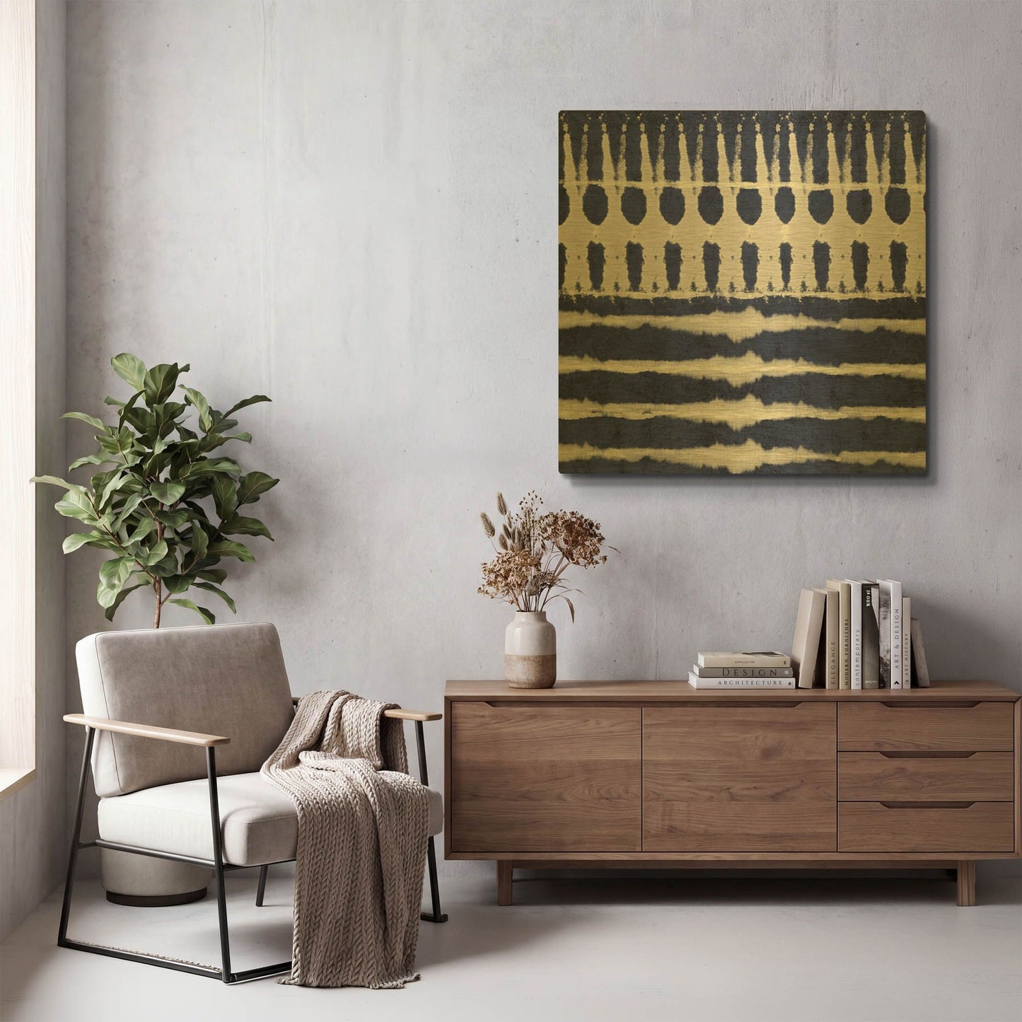 'LW3900' By Linda Woods Gold Metal Wall Art