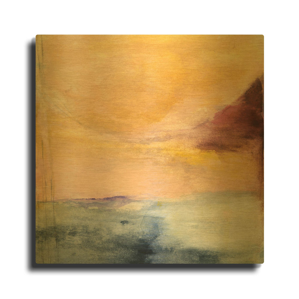 'Shadowy Lake' By Michelle Oppenheimer Gold Metal Wall Art
