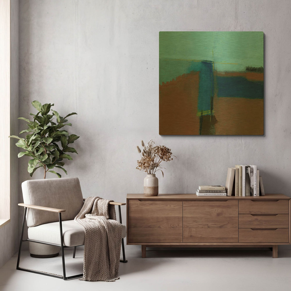 'House On The Hill' By Michelle Oppenheimer Gold Metal Wall Art
