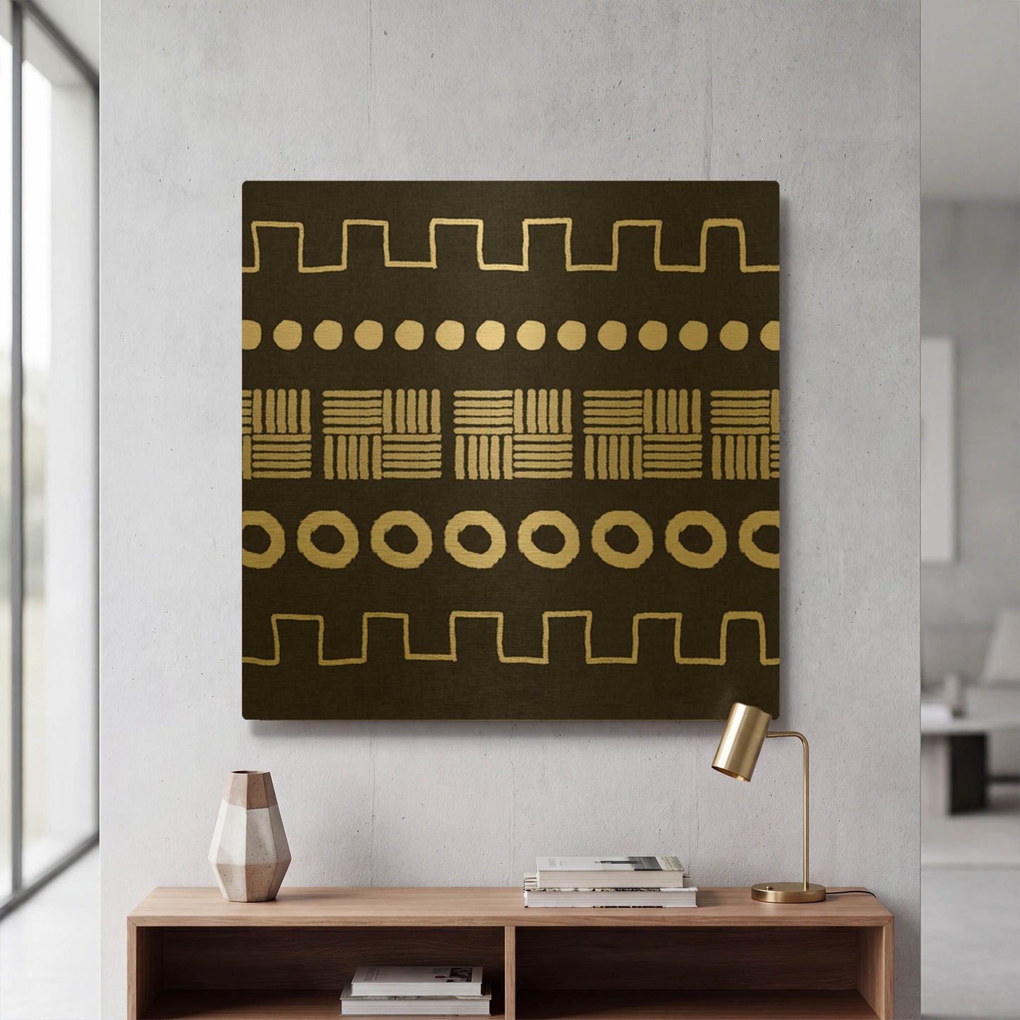'LW3907' By Linda Woods Gold Metal Wall Art