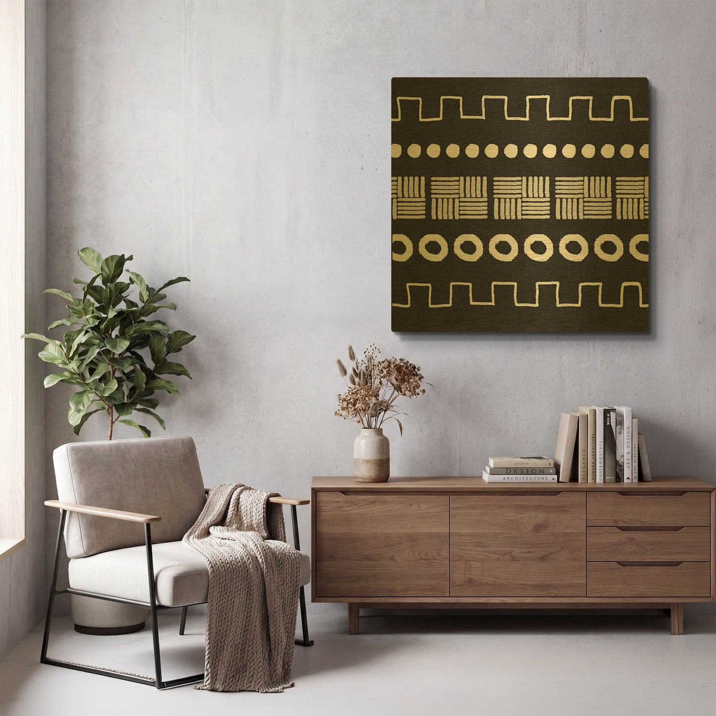 'LW3907' By Linda Woods Gold Metal Wall Art