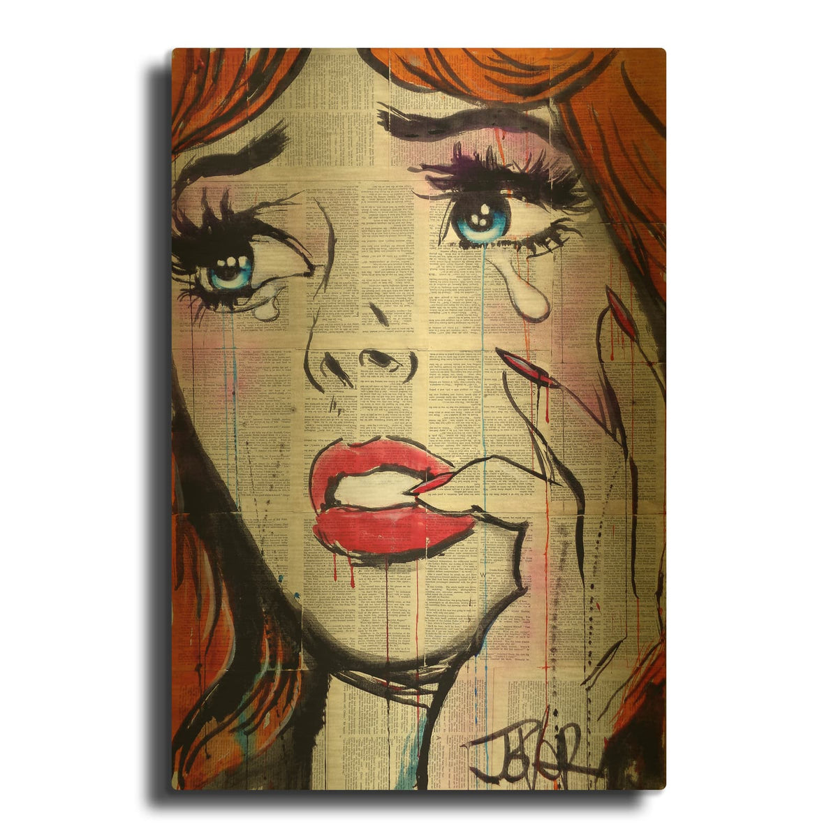 'Retro Pop Tears' By Loui Jover Gold Metal Wall Art