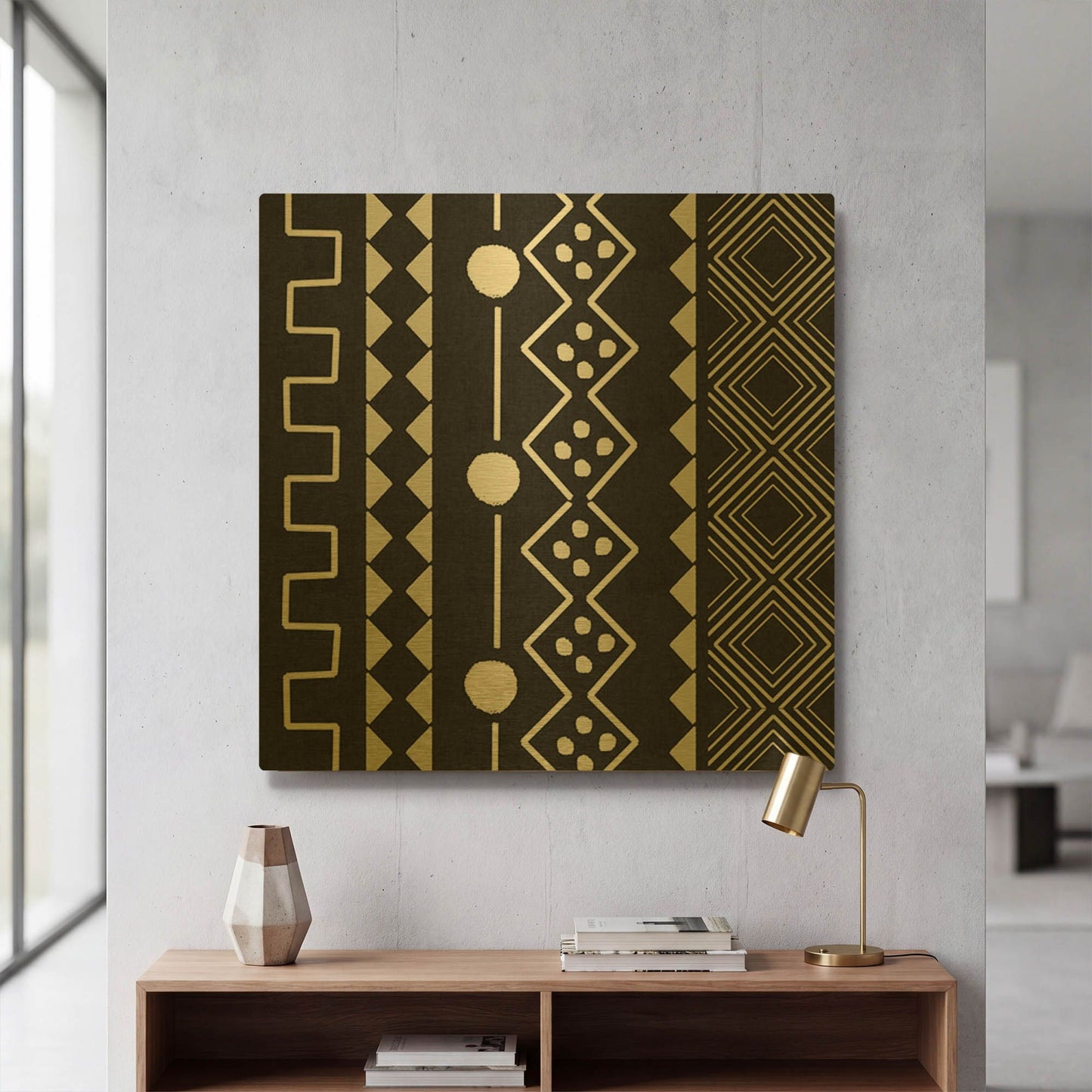 'LW3908' By Linda Woods Gold Metal Wall Art