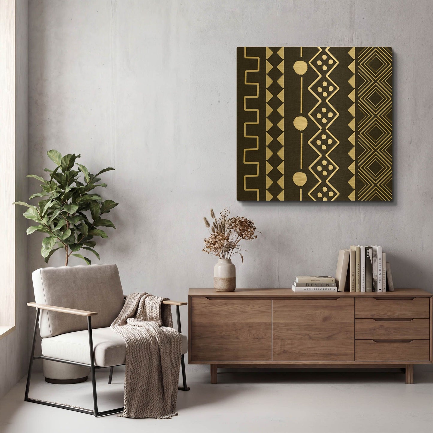 'LW3908' By Linda Woods Gold Metal Wall Art