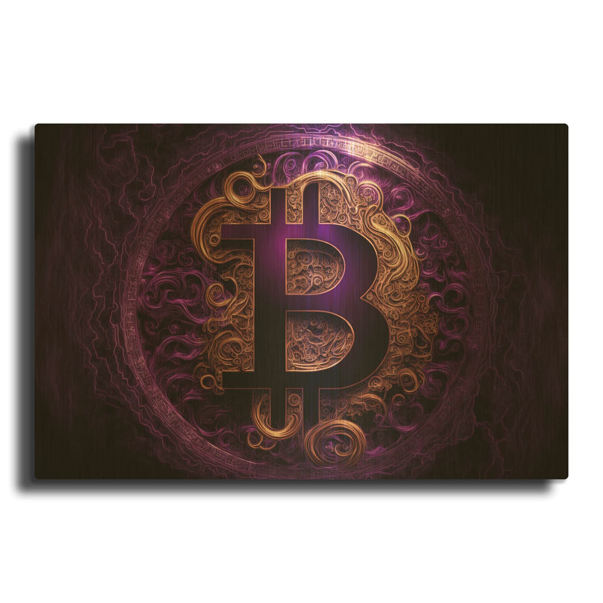 'Bitcoin Realm' By Luxe Gold Metal Wall Art