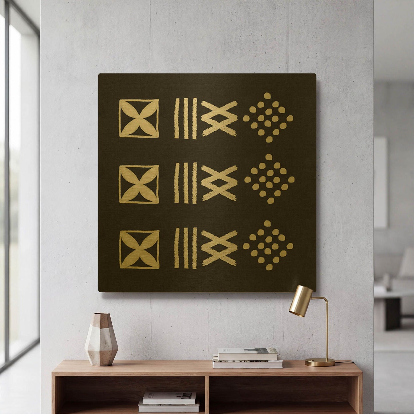 'LW3910' By Linda Woods Gold Metal Wall Art