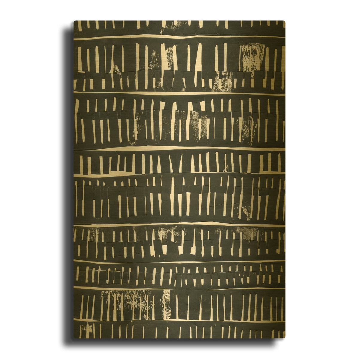 'Black Collage' By Morioke Gold Metal Wall Art