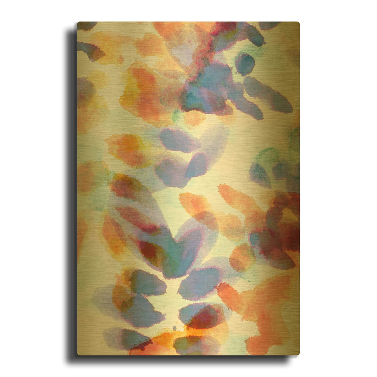 'Bloom Indigo' By Morioke Gold Metal Wall Art