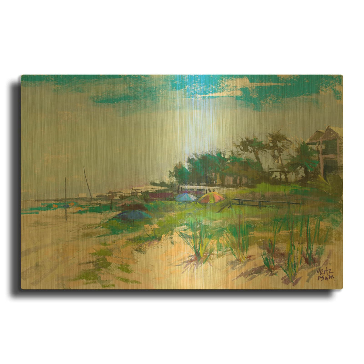 'Serenity In St. George' By Nancie King Mertz Gold Metal Wall Art