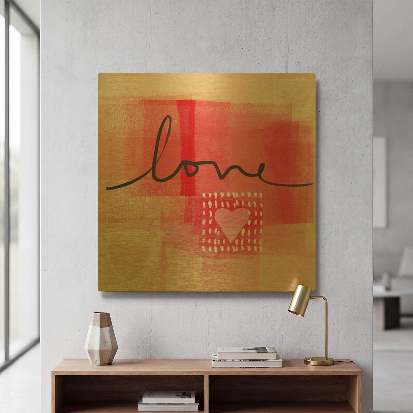 'LW3976' By Linda Woods Gold Metal Wall Art