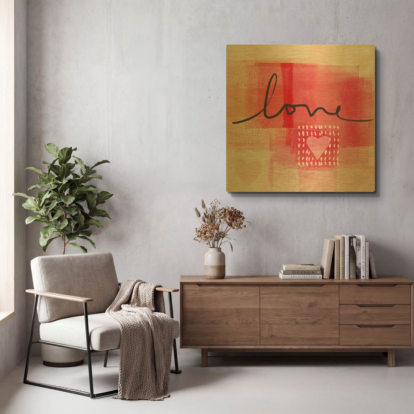 'LW3976' By Linda Woods Gold Metal Wall Art