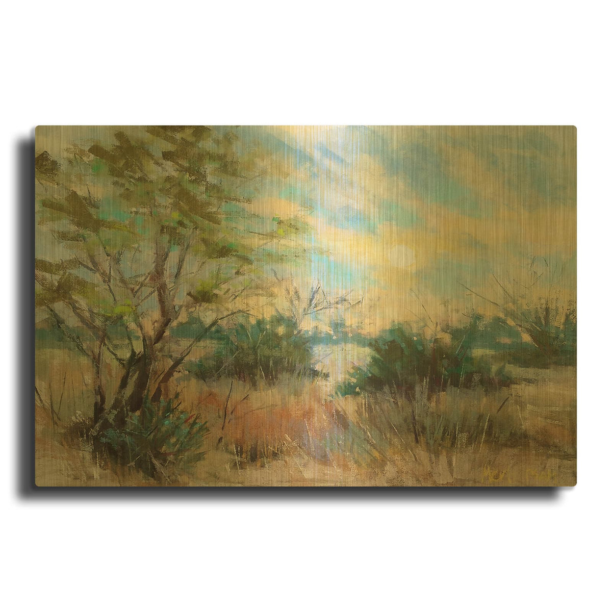'Texas Sunrise' By Nancie King Mertz Gold Metal Wall Art