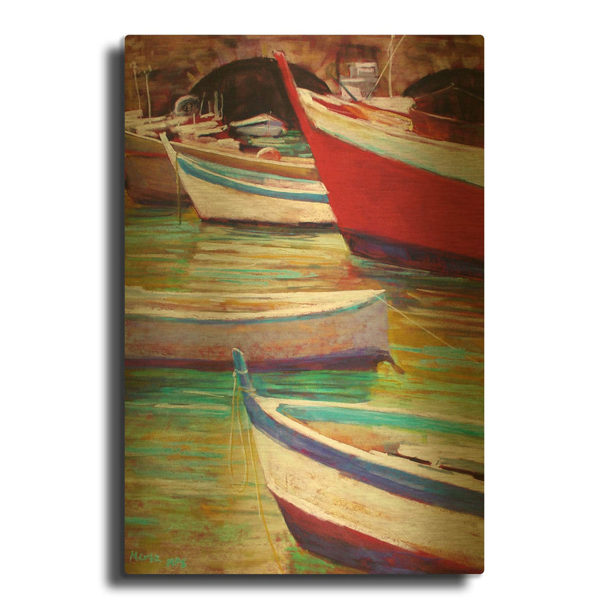 'Colors Of Camogli' By Nancie King Mertz Gold Metal Wall Art