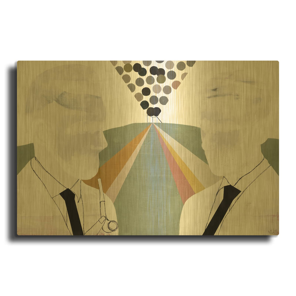 'The Literates' By Incado Gold Metal Wall Art