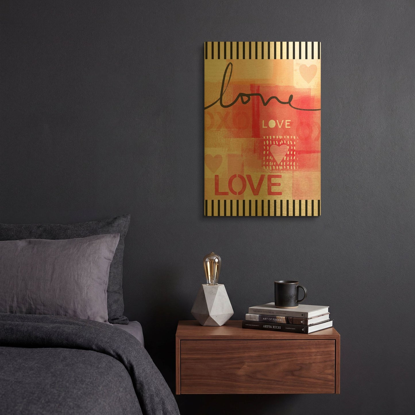 'LW3978' By Linda Woods Gold Metal Wall Art
