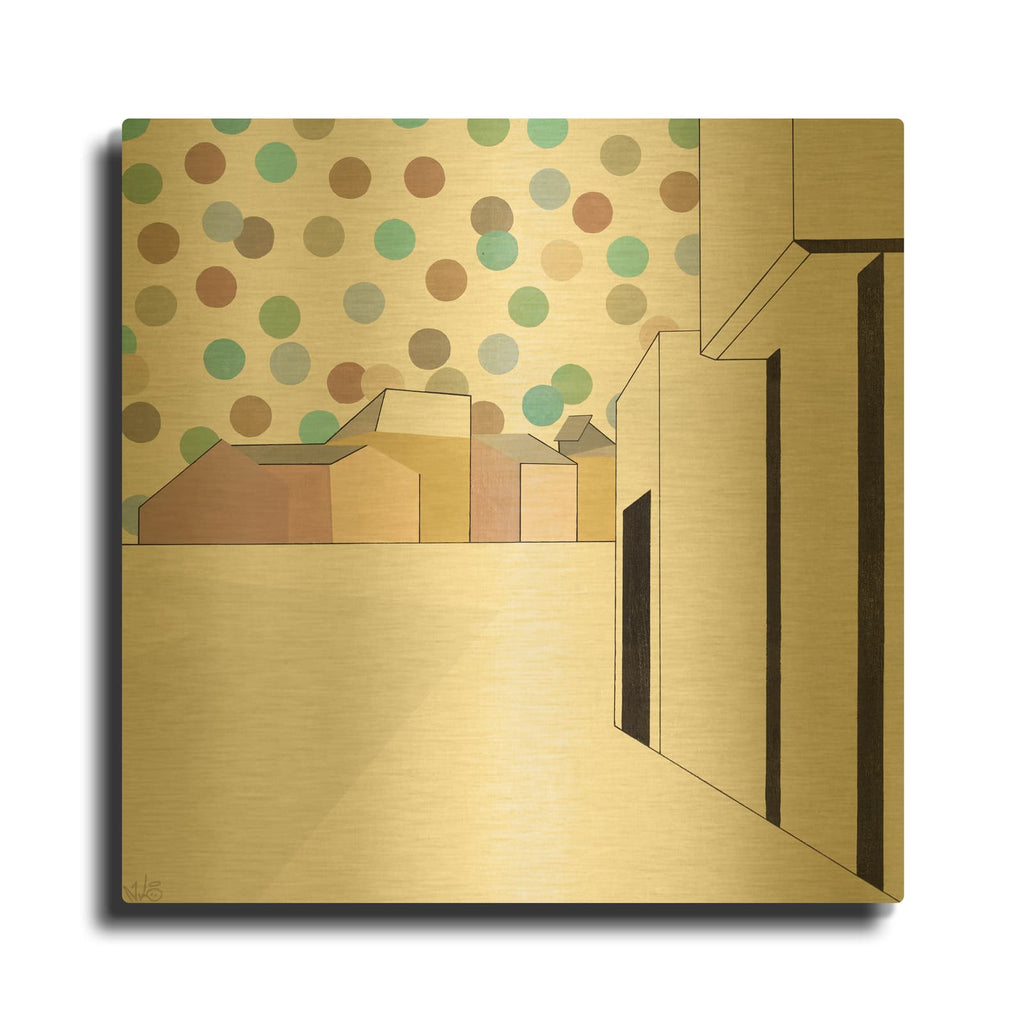 'Perspektive I' By Incado Gold Metal Wall Art