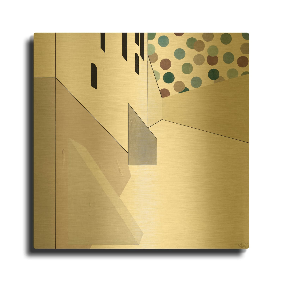 'Perspektive Ii' By Incado Gold Metal Wall Art