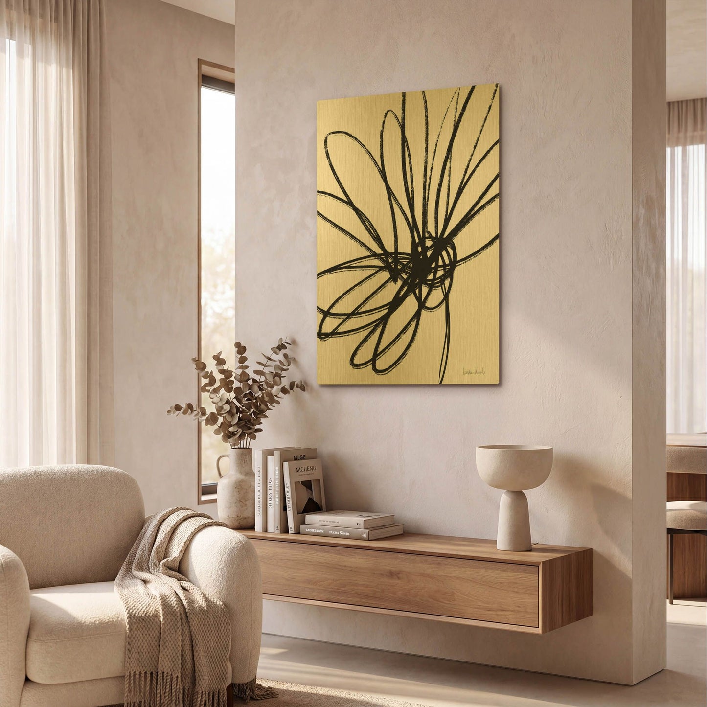 'LW4000' By Linda Woods Gold Metal Wall Art