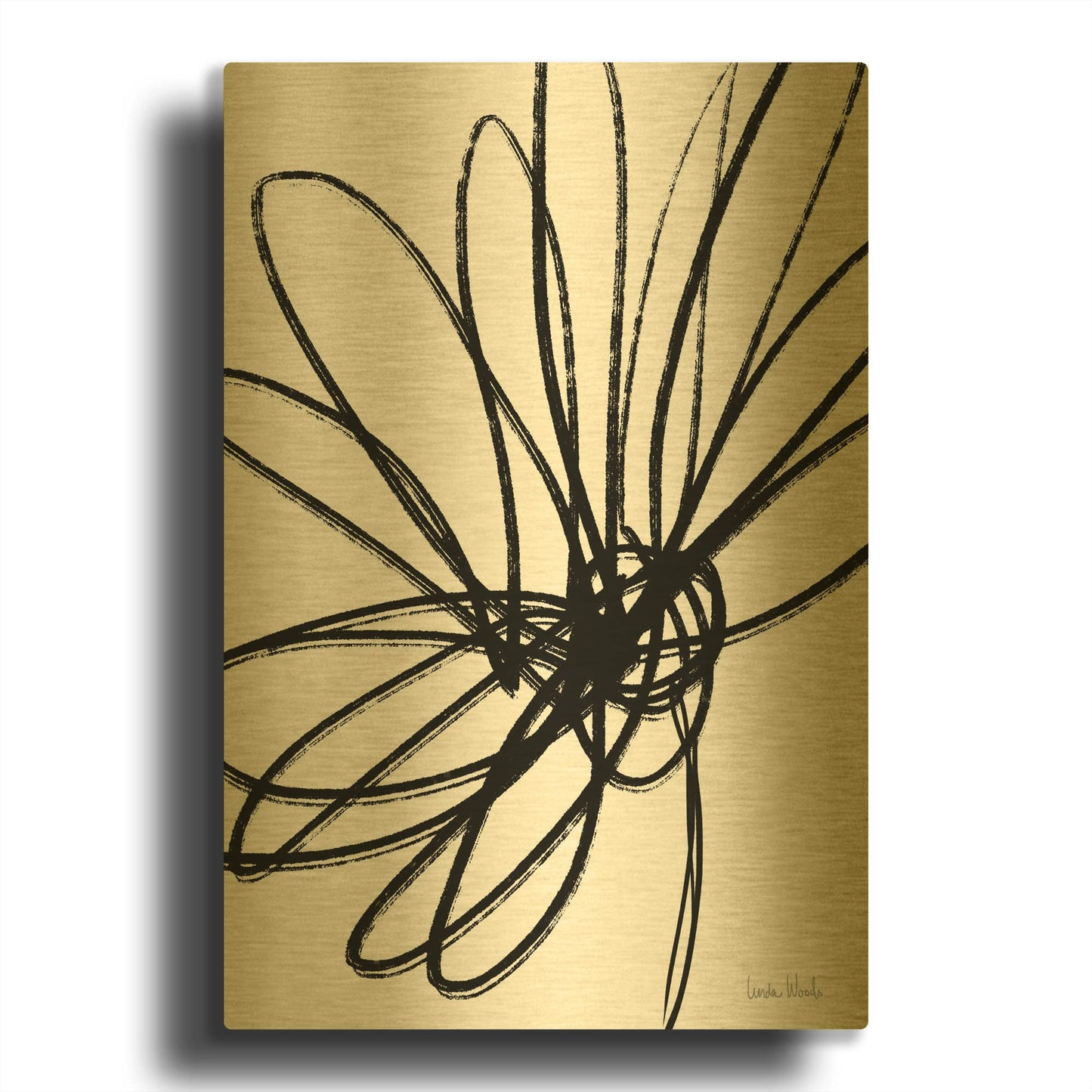 'LW4000' By Linda Woods Gold Metal Wall Art