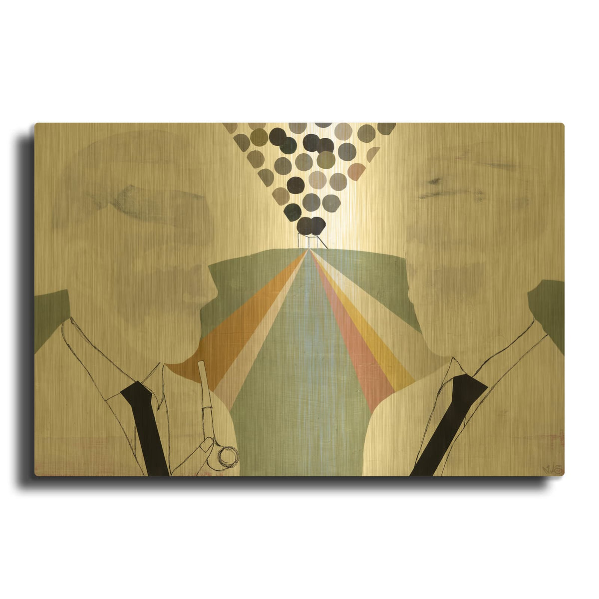'The Literates' By Nicolai Kubel Olesen Gold Metal Wall Art