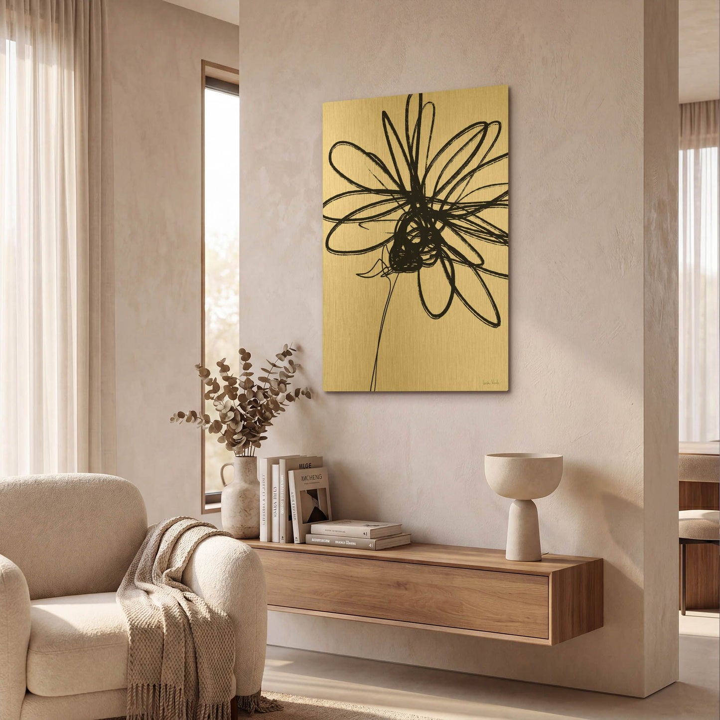 'LW4001' By Linda Woods Gold Metal Wall Art
