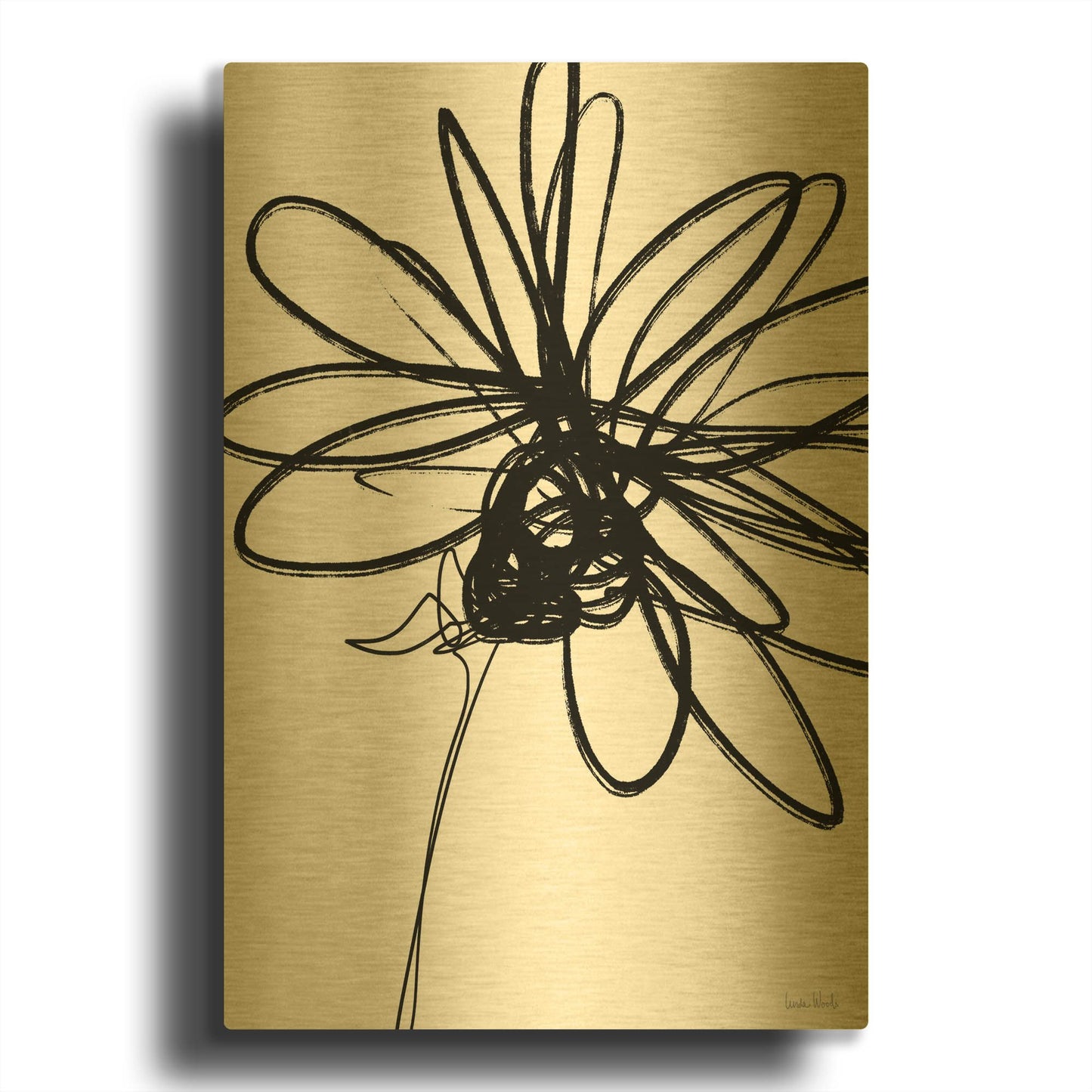 'LW4001' By Linda Woods Gold Metal Wall Art