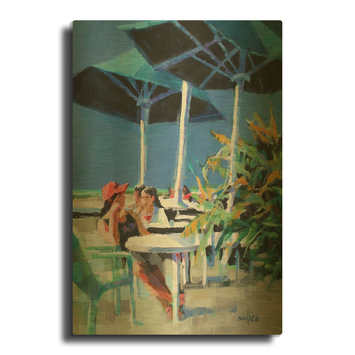 'Red Cap' By Patti Mollica Gold Metal Wall Art