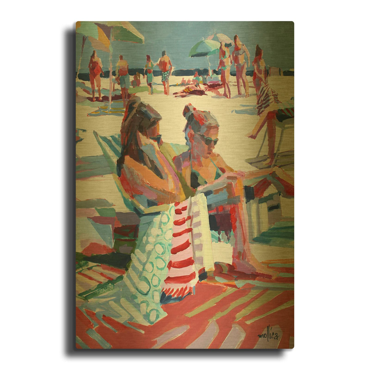 'Beach Gossip' By Patti Mollica Gold Metal Wall Art
