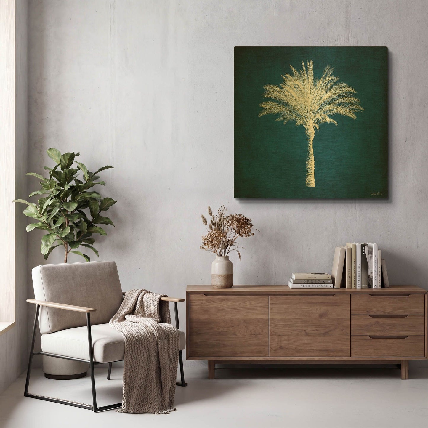'LW4010' By Linda Woods Gold Metal Wall Art