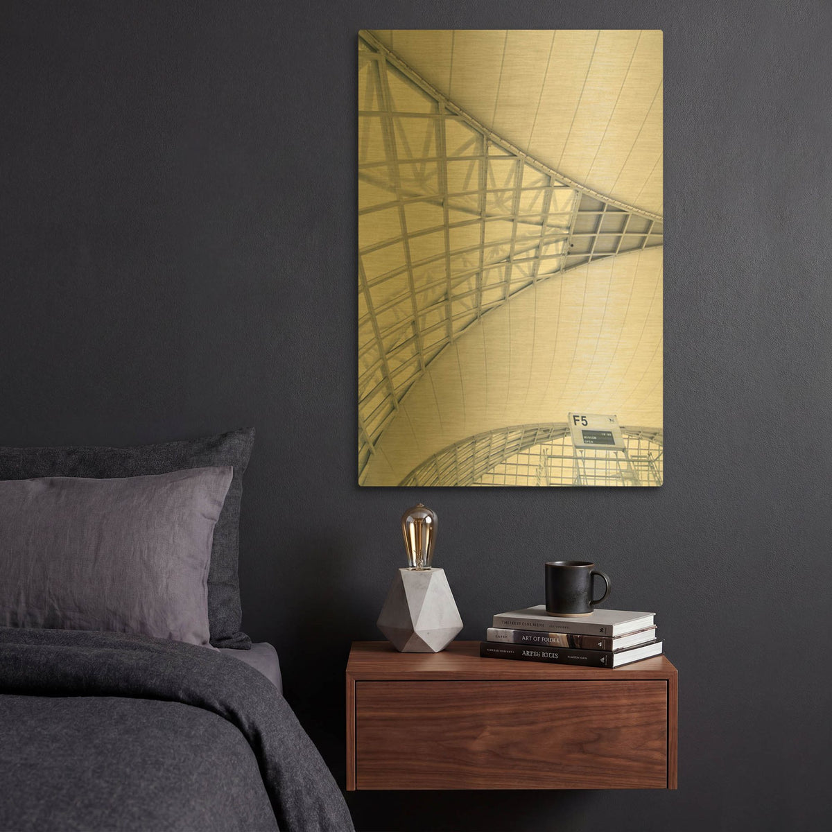 'Airport' By PhotoINC Studio Gold Metal Wall Art
