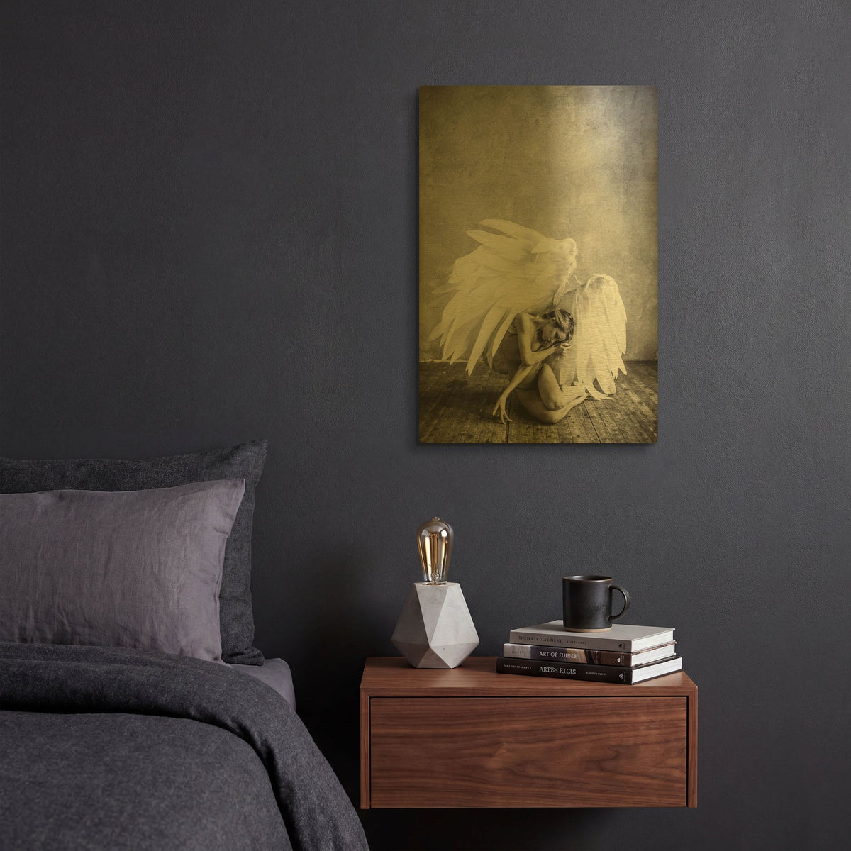'Angel' By PhotoINC Studio Gold Metal Wall Art