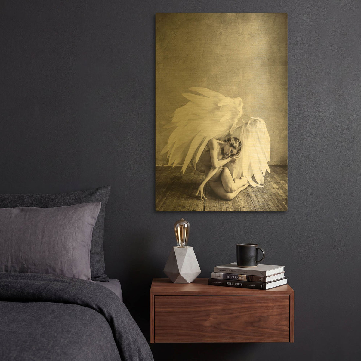 'Angel' By PhotoINC Studio Gold Metal Wall Art