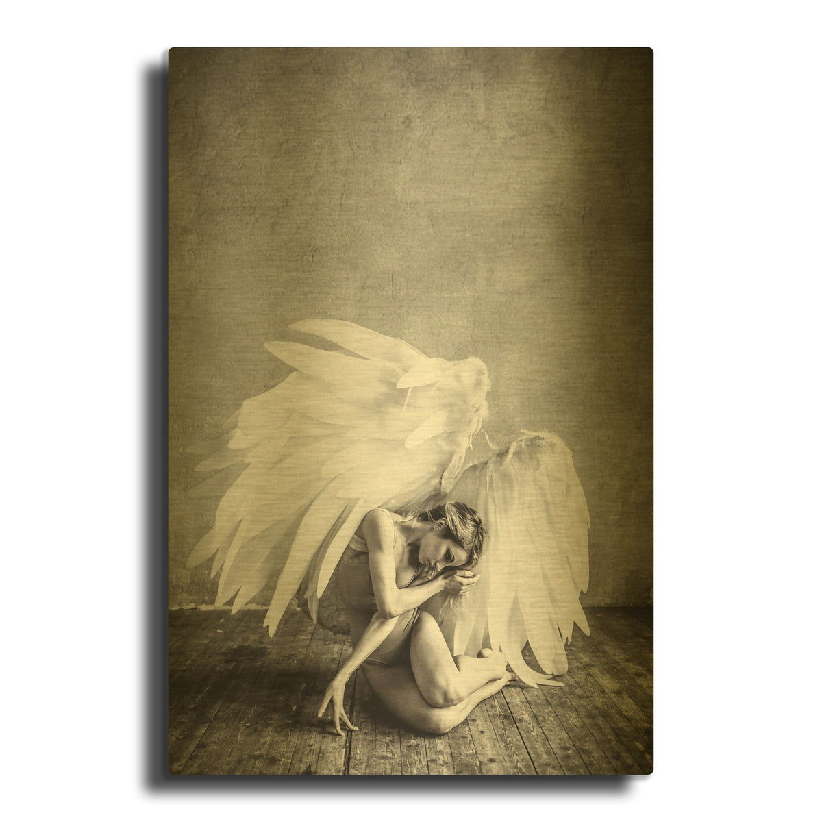 'Angel' By PhotoINC Studio Gold Metal Wall Art
