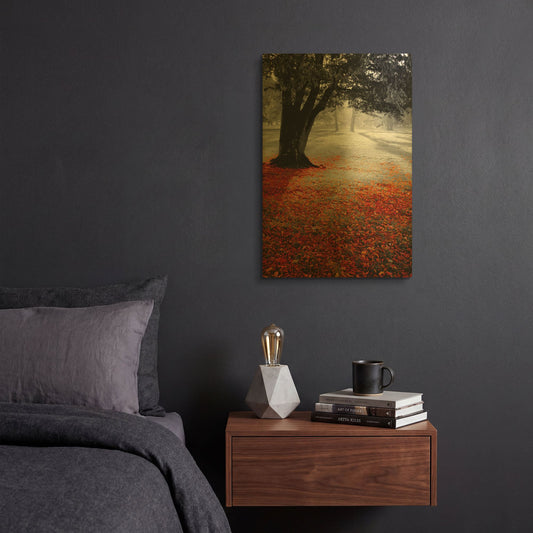 'Autumn Contrast' By PhotoINC Studio Gold Metal Wall Art