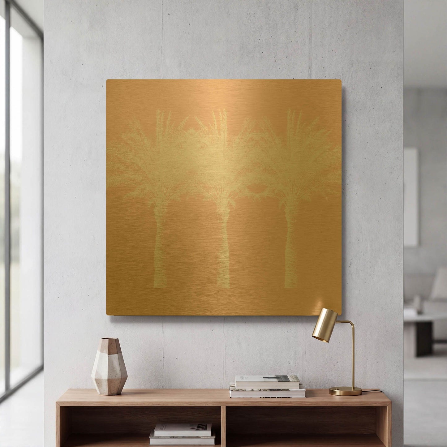 'LW4013' By Linda Woods Gold Metal Wall Art