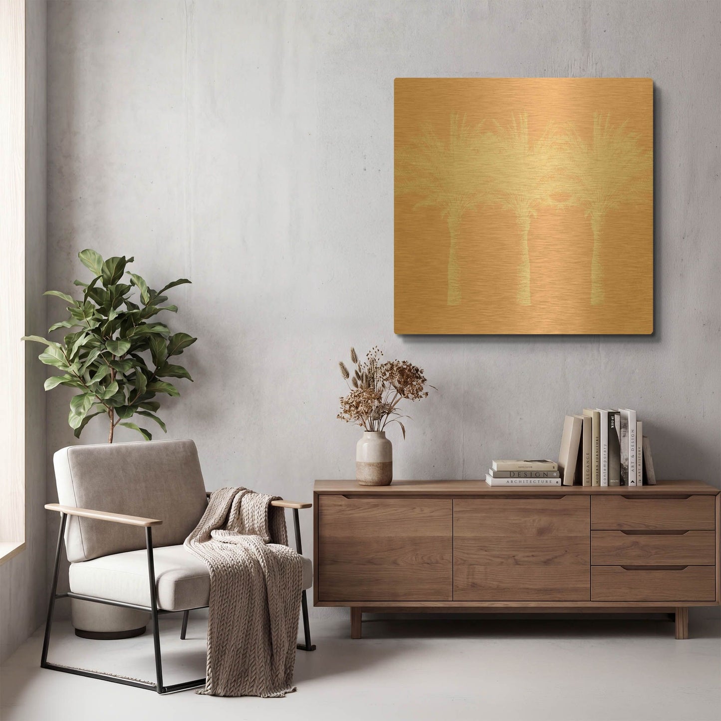 'LW4013' By Linda Woods Gold Metal Wall Art