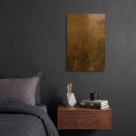 'Autumn Forest' By PhotoINC Studio Gold Metal Wall Art