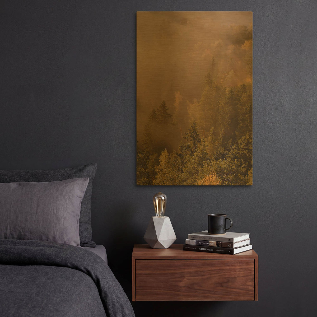 'Autumn Forest' By PhotoINC Studio Gold Metal Wall Art