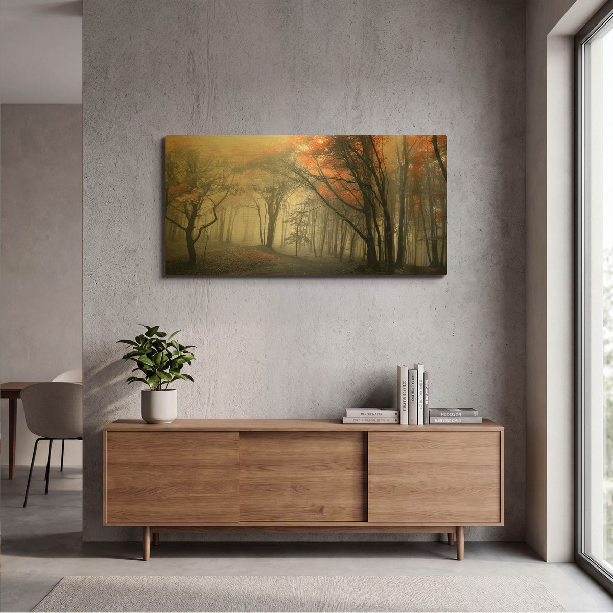 'Autumn Woods 1' By PhotoINC Studio Gold Metal Wall Art