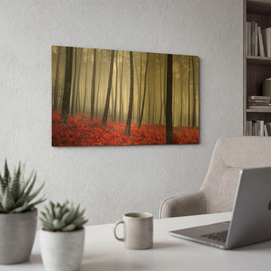 'Autumn Woods 2' By PhotoINC Studio Gold Metal Wall Art