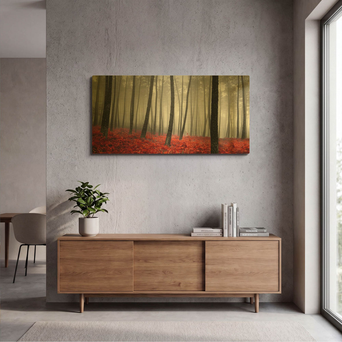 'Autumn Woods 2' By PhotoINC Studio Gold Metal Wall Art