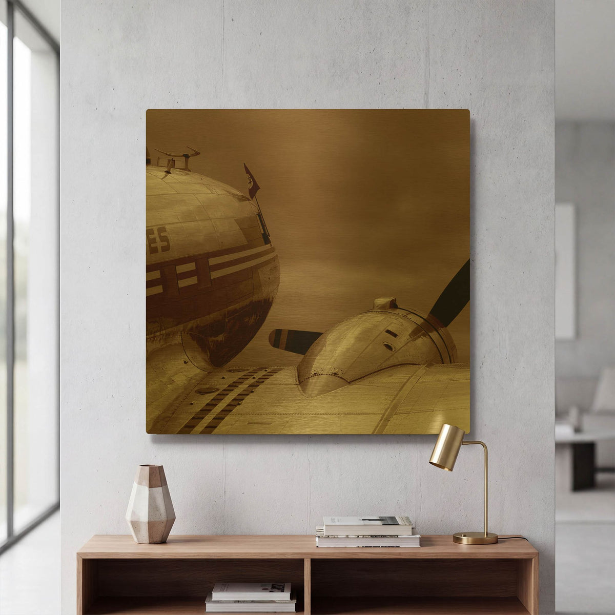 'Aviation 1' By PhotoINC Studio Gold Metal Wall Art