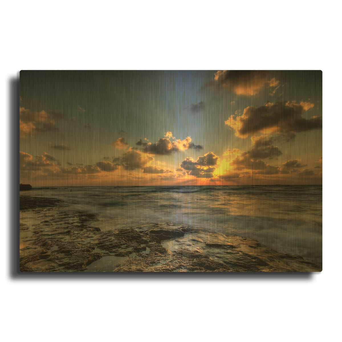 'Beach 1' By PhotoINC Studio Gold Metal Wall Art