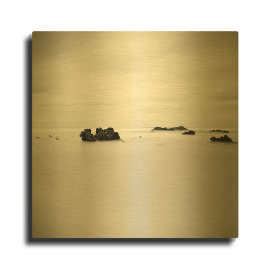 'Beach 3' By PhotoINC Studio Gold Metal Wall Art